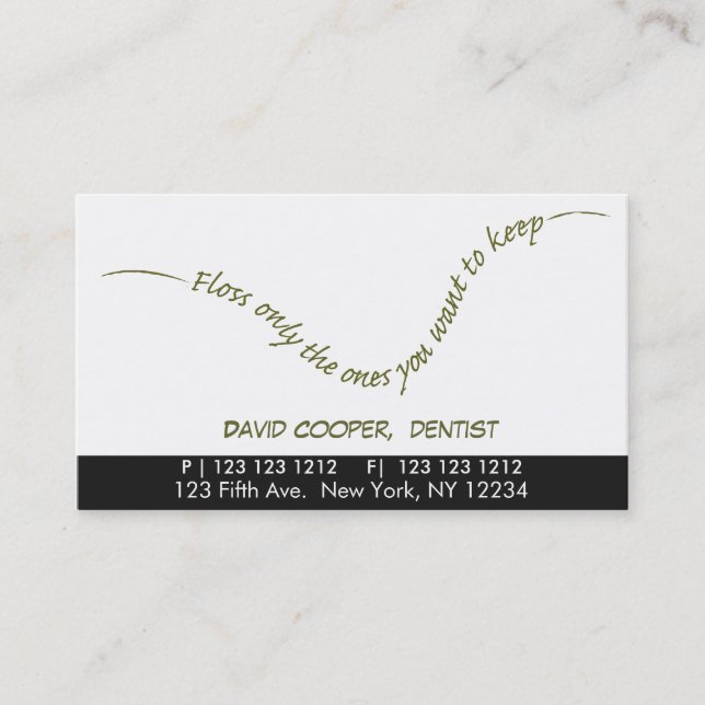 Benennung eines Zahnarztes für Mündliche Behandlun Terminkarte (Vorderseite)