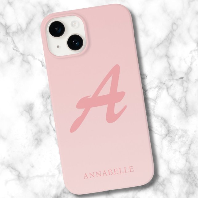 Benetzter Name des Monogramms in Rosa iPhone Hülle (Von Creator hochgeladen)