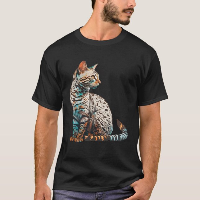 Bengal Cat Breed Colorful Mom Lady T-Shirt (Vorderseite)