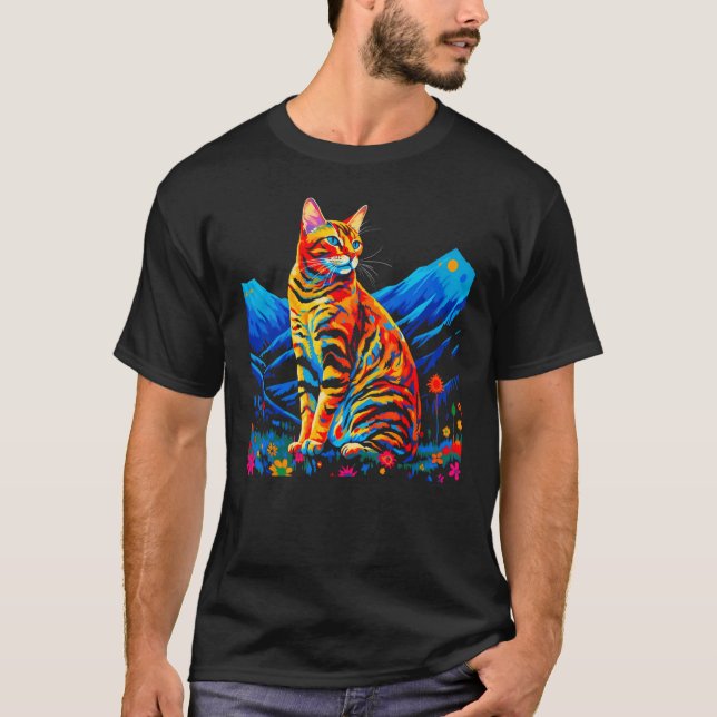 Bengal Cat Mountain T-Shirt (Vorderseite)