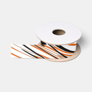 Bengal-Farben geschwungene orange und schwarze Lin Satinband