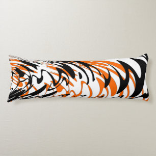Bengal Farben Schlängelige orange und schwarze Lin Seitenschläferkissen