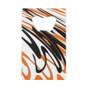 Bengal-Farben wellige orange und schwarze Linien Geldbeutel Flaschenöffner