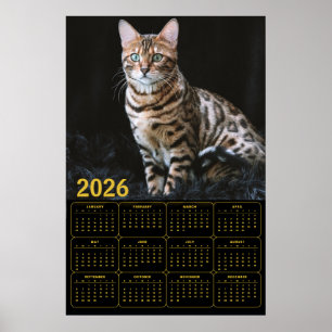 Bengal-Katze 2026 Kalender Poster