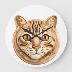 Bengal-Katze 3D Inspiriert Große Wanduhr