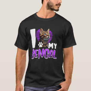 Bengal-Katze ICH LIEBE MEINE BENGAL-Katze Mama Ben T-Shirt
