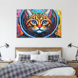 BENGAL-KATZE IM WELTALL-5 LEINWANDDRUCK
