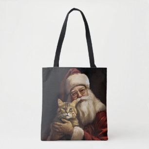 Bengal-Katze mit festlichem Weihnachtsmann Weihnac
