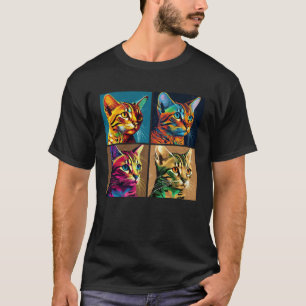 Bengal-Katze Pop Illustration Farbige Tier Frauen  T-Shirt