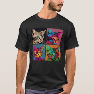 Bengal-Katze Pop Illustration Farbige Tier Frauen  T-Shirt
