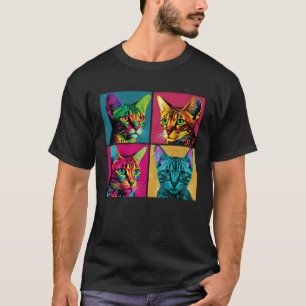 Bengal-Katze Pop Illustration Farbige Tier Frauen T-Shirt