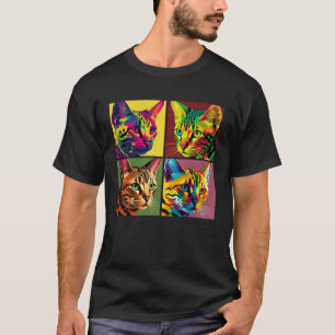 Bengal-Katze Pop Illustration Farbige Tier Frauen  T-Shirt