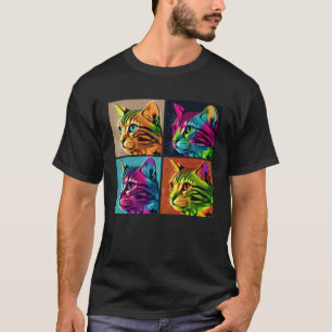 Bengal-Katze Pop Illustration Farbige Tier Frauen  T-Shirt