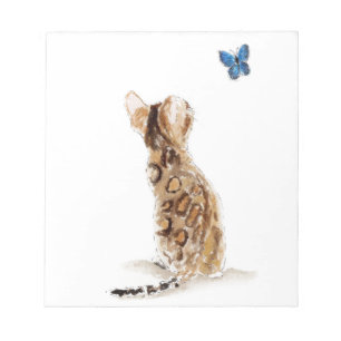 Bengal-Katze & Schmetterling Notizblock