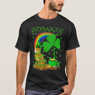 Bengal-Katze Shamrock Regenbogen Bengal-Katze St.  T-Shirt