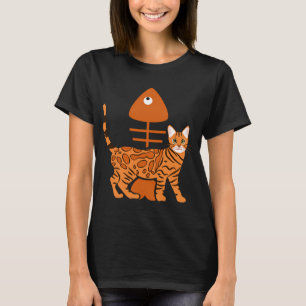 Bengal-Katze und Fischgräte T-Shirt