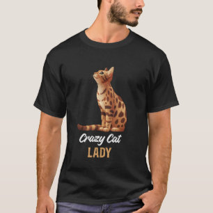 Bengal-Katze VERRÜCKTE KATZENFRAU Lustige Bengal-K T-Shirt