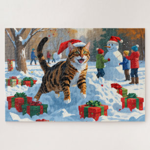 Bengal-Katze Weihnachten Winter Wonderland Puzzle