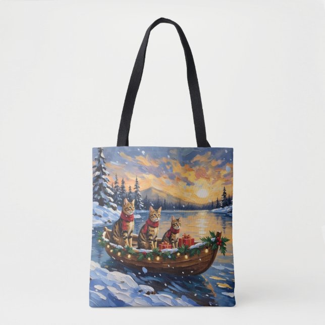 Bengal-Katze-Weihnachtsboot-Feiertag (Vorderseite)