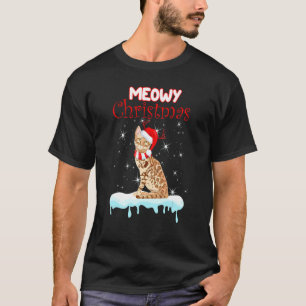 Bengal-Katze Weihnachtsmann Hut Weihnachten T-Shirt