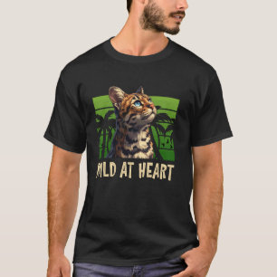 BENGAL-KATZE WILD IM HERZEN Lustige Bengal Katzen T-Shirt