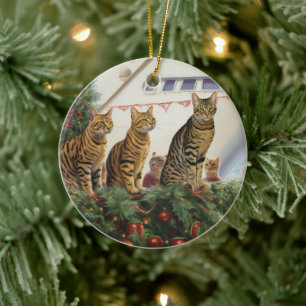 Bengal-Katzen Weihnachtskreuzfahrt: Pawesome Feier Keramik Ornament