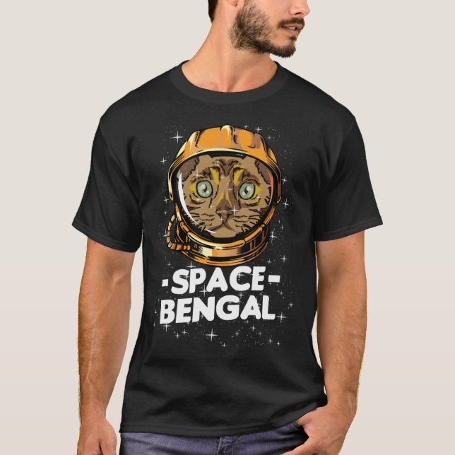 Bengal Space Astronaut Cat Person Mum T-Shirt (Vorderseite)