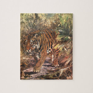 Bengal Tiger by CE Swan, Vintage Wild Animal Puzzle