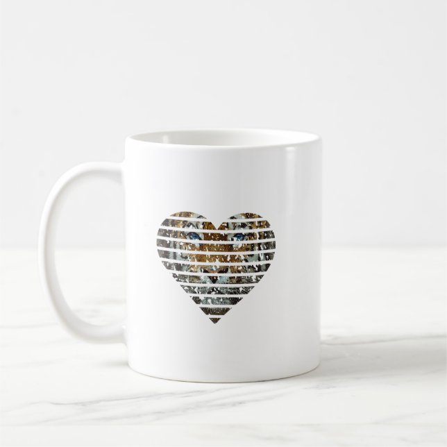 Bengal Tiger Endangered Distressed Heart Lover Cat Kaffeetasse (Links)