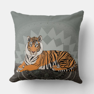 Bengal-Tiger-Mandala-Flechte Kissen