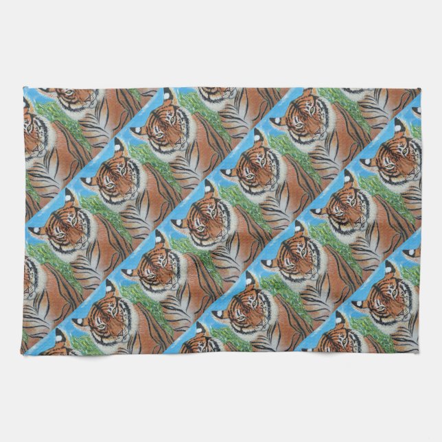 Bengal-Tiger-Muster-Küchentücher Geschirrtuch (Horizontal)
