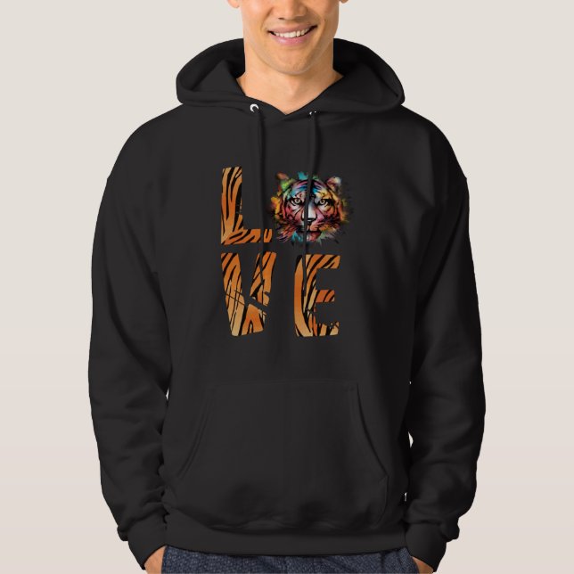 Bengal Tiger Paint Love Bengal Tiger  Tiger Head Hoodie (Vorderseite)