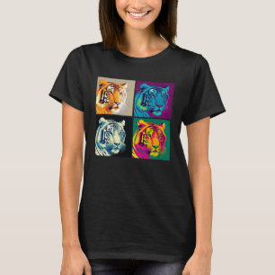 Bengal-Tiger-Pop-illustration Farbige Tiere T-Shirt