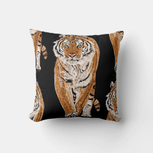 Bengal-Tiger-Skizze: Vintage-Tierdruck Kissen