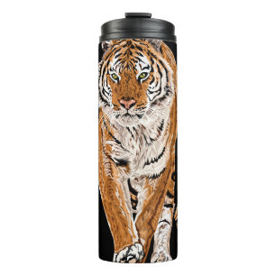 Bengal-Tiger-Skizze: Vintage-Tierdruck Thermosbecher