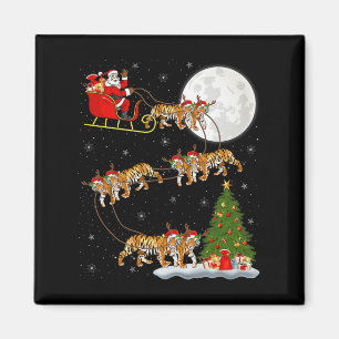 Bengal Tiger Weihnachtsmann Schlitten Fliegend Lus Magnet