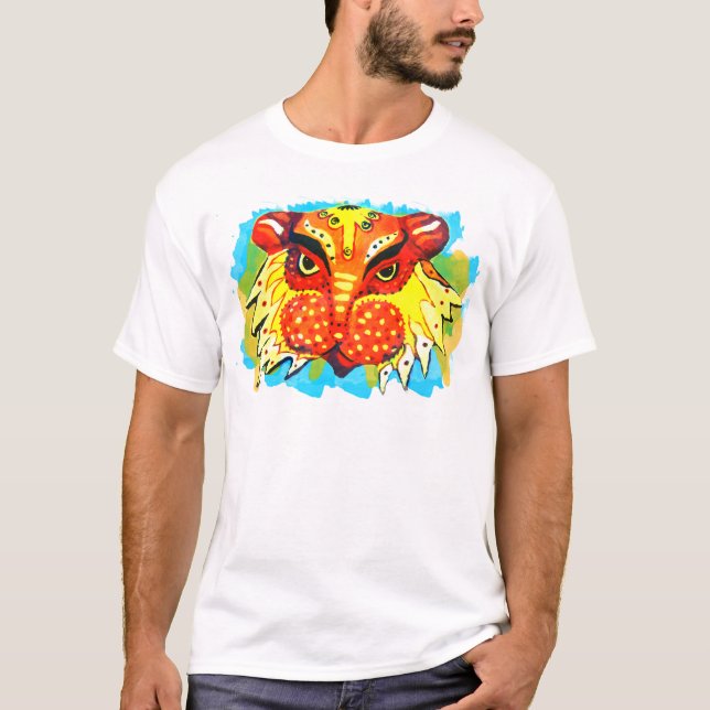 Bengali-neues Jahr-Löwe-Kleid T-Shirt (Vorderseite)