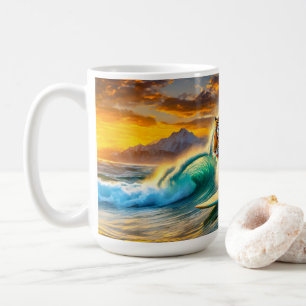 Bengalisch auf einem Surfboard-Design von Rich AMe Kaffeetasse