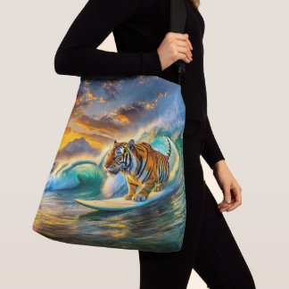 Bengalisch auf einem Surfboard-Design von Rich AMe Tragetaschen Mit Langen Trägern