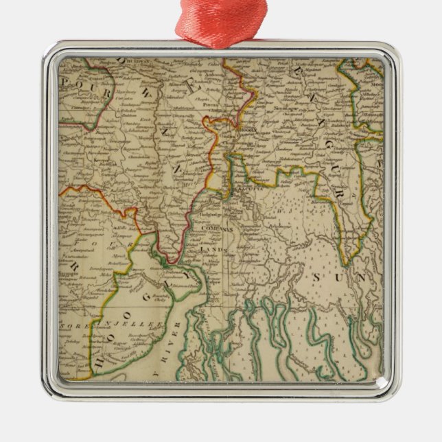 Bengalisch, Bahar und Süd Silbernes Ornament (Vorne)
