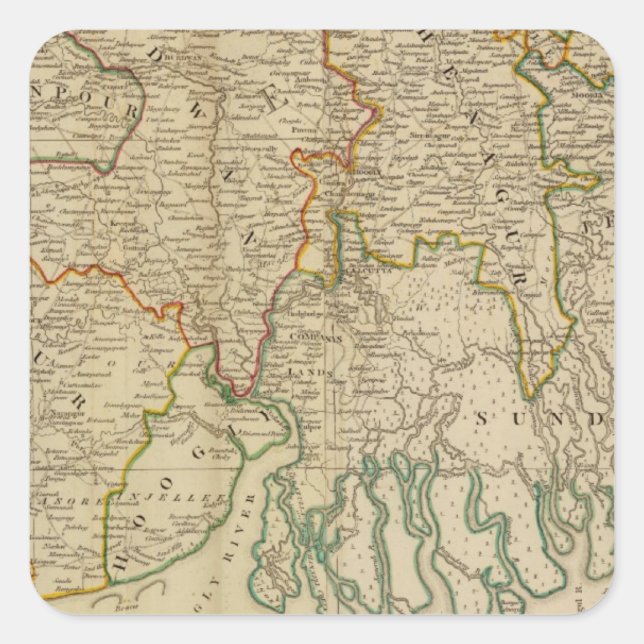 Bengalisch, Bahar und Süden Quadratischer Aufkleber (Vorderseite)