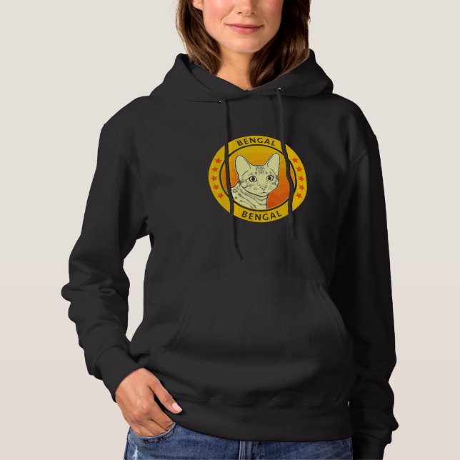 Bengalisch Cat Portrait Hoodie (Vorderseite)