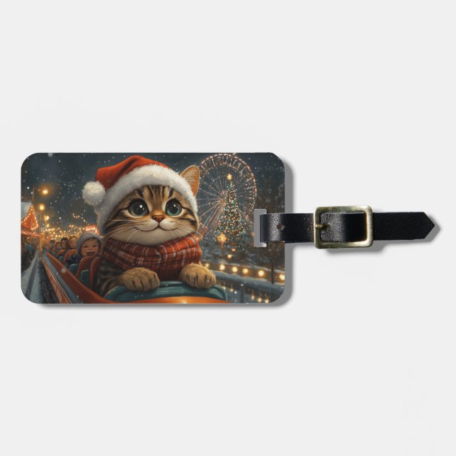 Bengalisch Cat Roller Untersetzer Weihnachten Gepäckanhänger (Vorderseite horizontal)