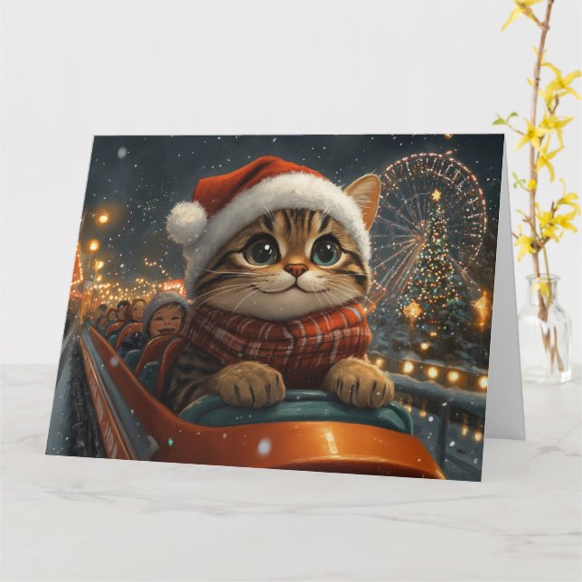 Bengalisch Cat Roller Untersetzer Weihnachten Karte (Gelbe Blume)