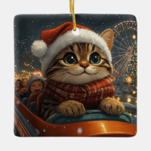 Bengalisch Cat Roller Untersetzer Weihnachten Keramikornament
