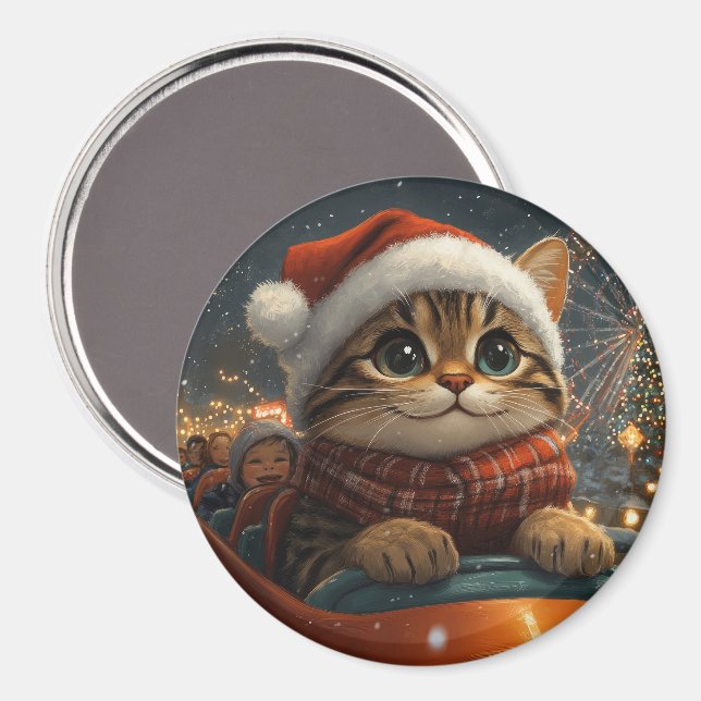 Bengalisch Cat Roller Untersetzer Weihnachten Magnet (Vorderseite/Rückseite)