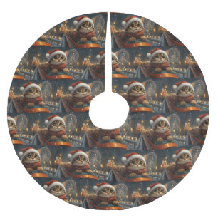 Bengalisch Cat Roller Untersetzer Weihnachten Polyester Weihnachtsbaumdecke