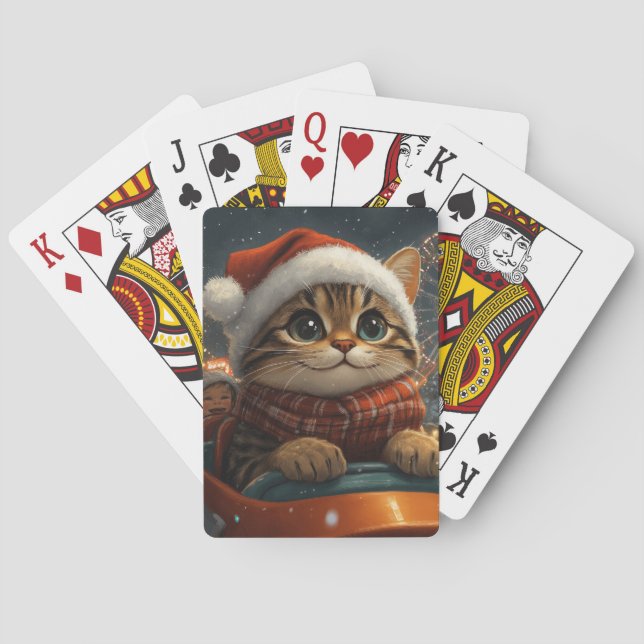 Bengalisch Cat Roller Untersetzer Weihnachten Spielkarten (Rückseite)