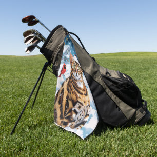 Bengalisch Cat Winter Wonderland Weihnachtsfreude Golfhandtuch