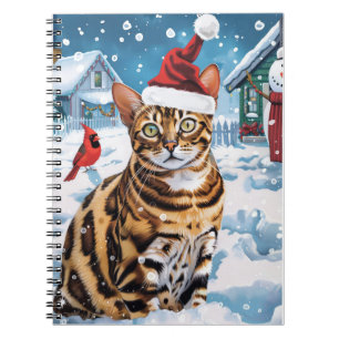 Bengalisch Cat Winter Wonderland Weihnachtsfreude Notizblock